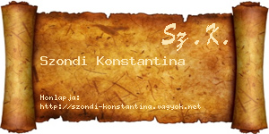 Szondi Konstantina névjegykártya